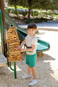 Tiger - Little Kids Backpack with Detachable Hood - Water-Repellent