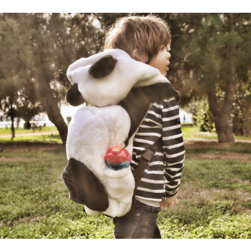 Panda - Little Kids Backpack with Detachable Hood - Water-repellent