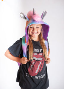 Unicorn - Kids Backpack with Detachable Hood - Water-repellent