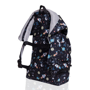 Big Kids - Hooded Backpack - Waterproof - Outer Space
