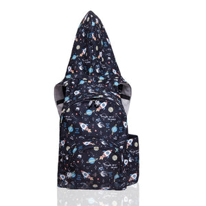 Big Kids - Hooded Backpack - Waterproof - Outer Space