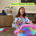Load and play video in Gallery viewer, Unicorn - Kids Backpack with Detachable Hood - Water-repellent

