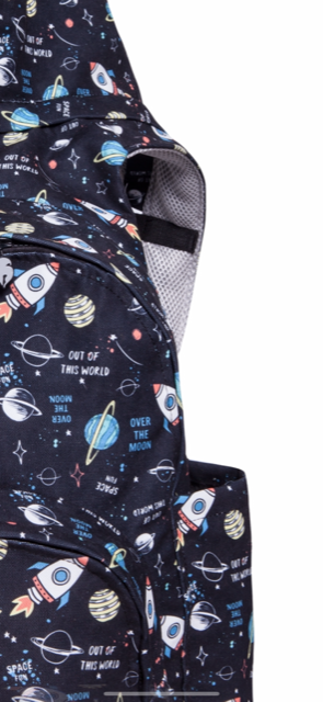 Big Kids - Hooded Backpack - Waterproof - Outer Space