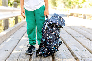 Big Kids - Hooded Backpack - Waterproof - Outer Space
