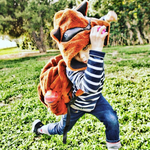 Load image into Gallery viewer, Fox - Little Kids Backpack with Detachable Hood- Water-repellent
