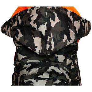 Big Kids - Hooded Backpack - Waterproof - Camo Orange