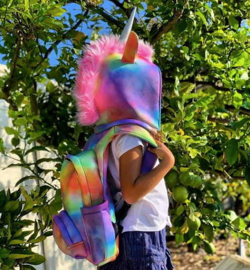 Unicorn hooded backpack best sale
