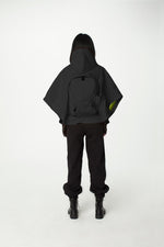 Load image into Gallery viewer, Gummy Black - Capehood - Cape with Backpack Waterproof
