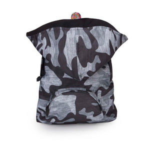 Print Basic - Hooded Backpack - Water-repellent - Grey Camo