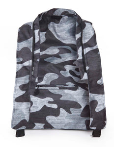 Print Basic - Hooded Backpack - Water-repellent - Grey Camo