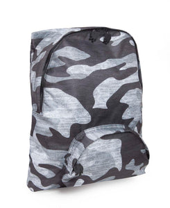 Print Basic - Hooded Backpack - Water-repellent - Grey Camo