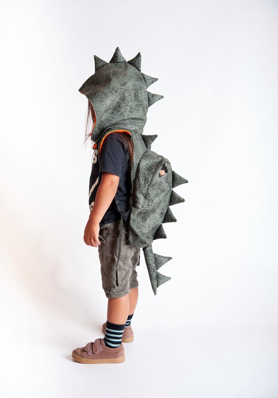 Dinosaur - Little Kids Backpack with Detachable Hood - Water