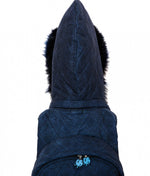 Load image into Gallery viewer, Navy Blue with Fur - Backpack with Detachable Hood
